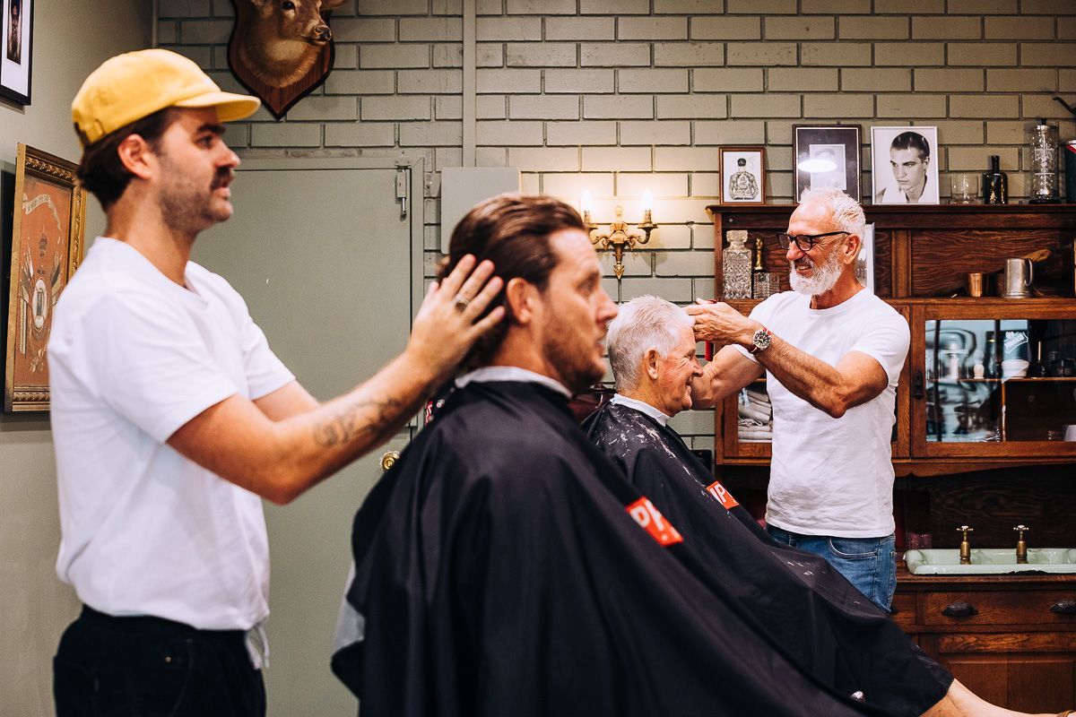 Two Barbers Serving Customers — Bangalow Barber Shop in Bangalow NSW