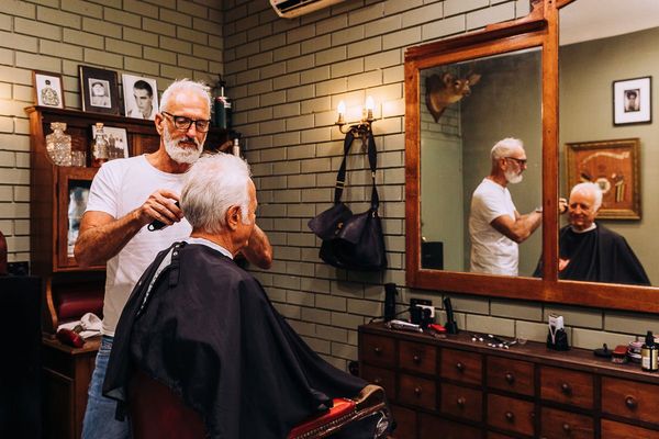 A Customer Having A Haircut — Bangalow Barber Shop in Bangalow NSW
