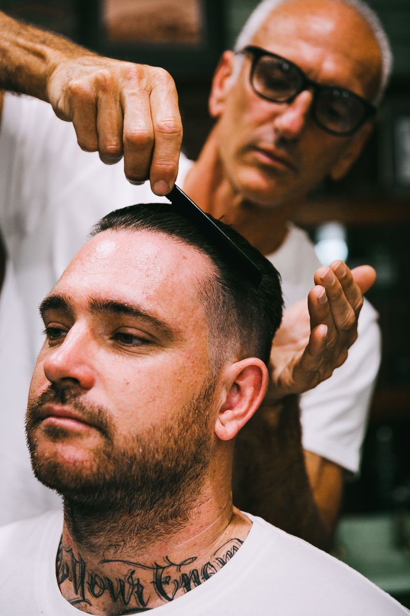 Man Having His hair Fix — Bangalow Barber Shop in Bangalow NSW