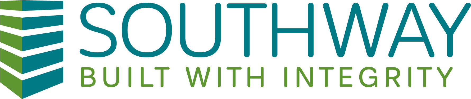 Southway logo with teal and green striped icon and the tagline “Built with Integrity”