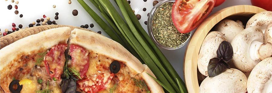 Pizza and A Bowl of Mushrooms