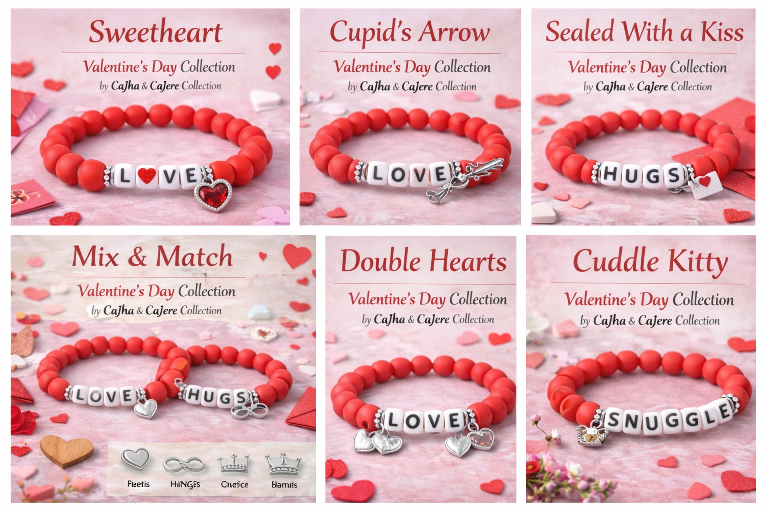 Valentine’s Day LOVE Silicone Bead Bracelet | CaJha & CaJere Collection
