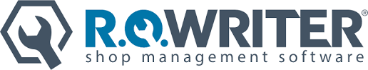 A logo for r.o.writer shop management software