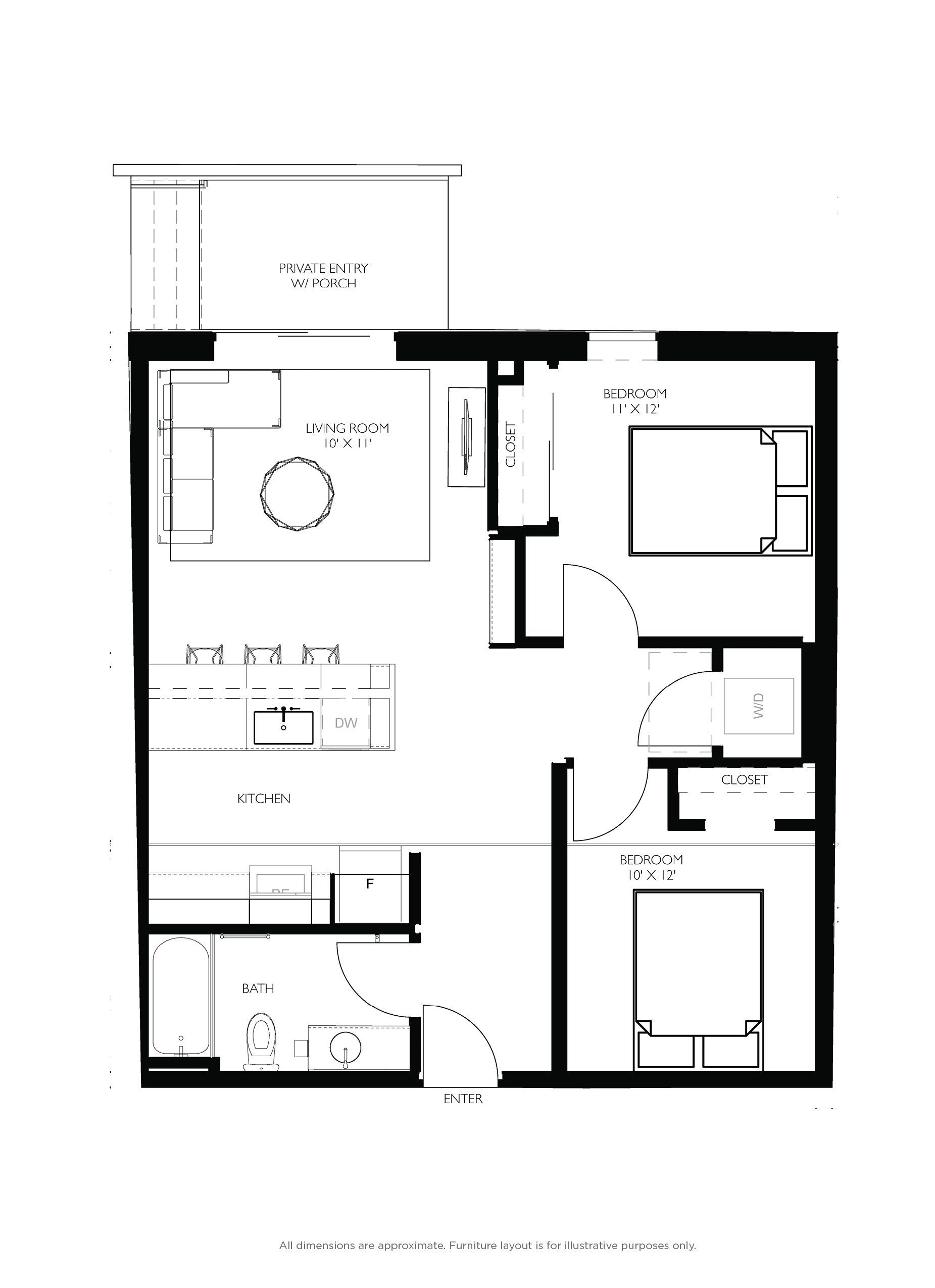 2 bed floorplan - b11