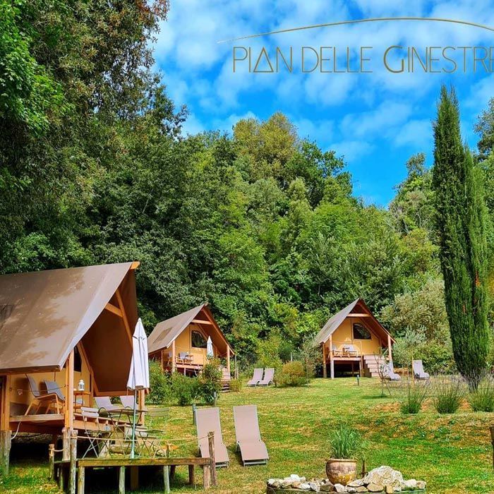 Glamping in vendita, con abitazione in muratura