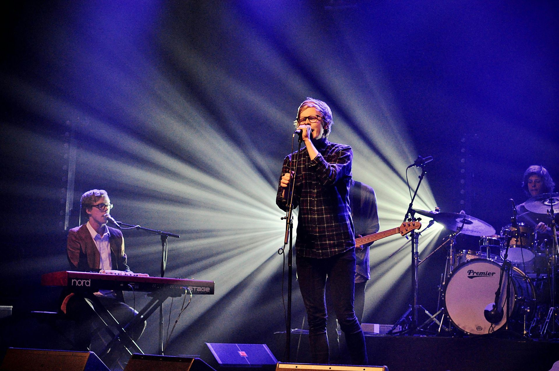 Man singing at a microphone