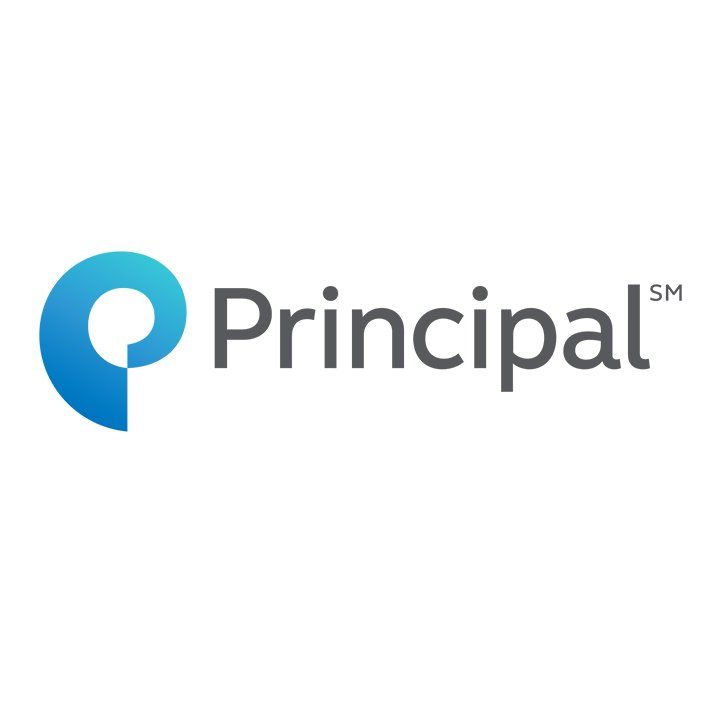 The principal logo is a blue circle with the word principal on it.