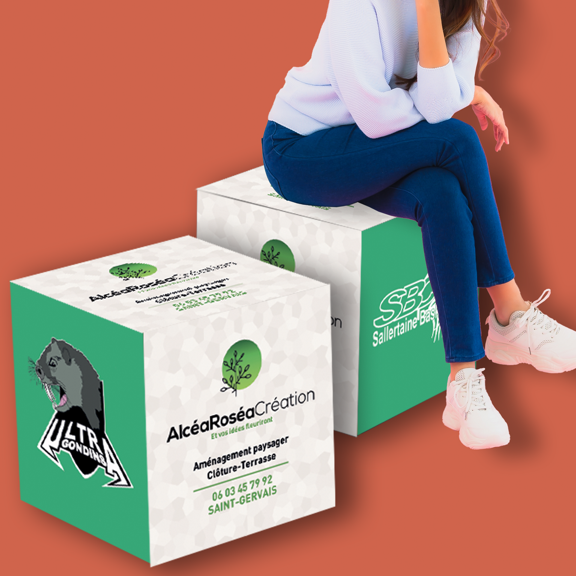 Panneau avec l'inscription « Canards Maison Bourgeaud » en bleu et blanc, annonçant la vente directe aux particuliers. 