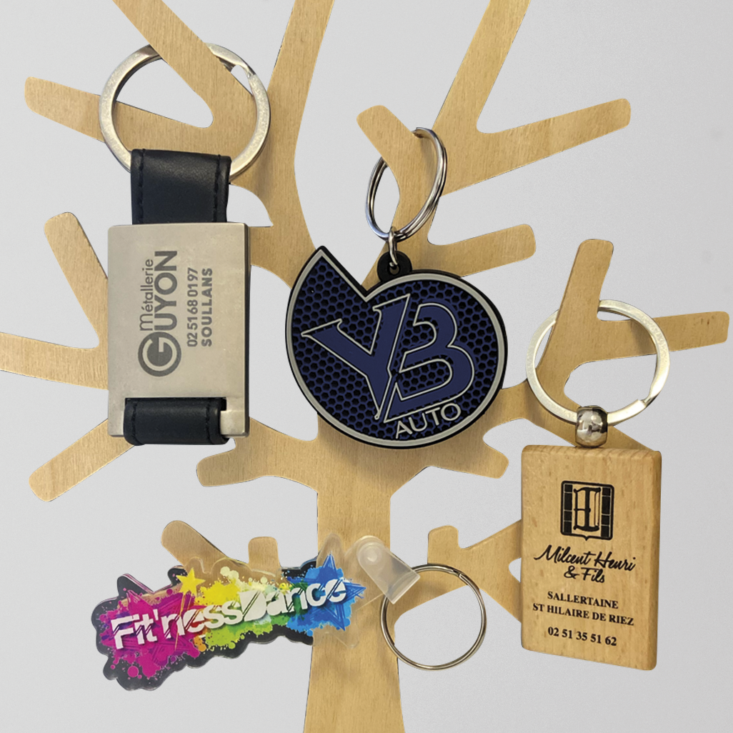 Porte-clés avec une étiquette pour 