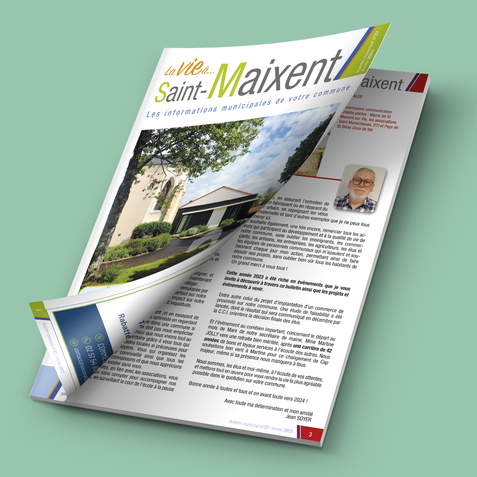 Un bulletin d'information intitulé « Ville Saint-Maixent » avec des pages partiellement tournées