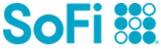 The word sofi is written in blue letters on a white background.