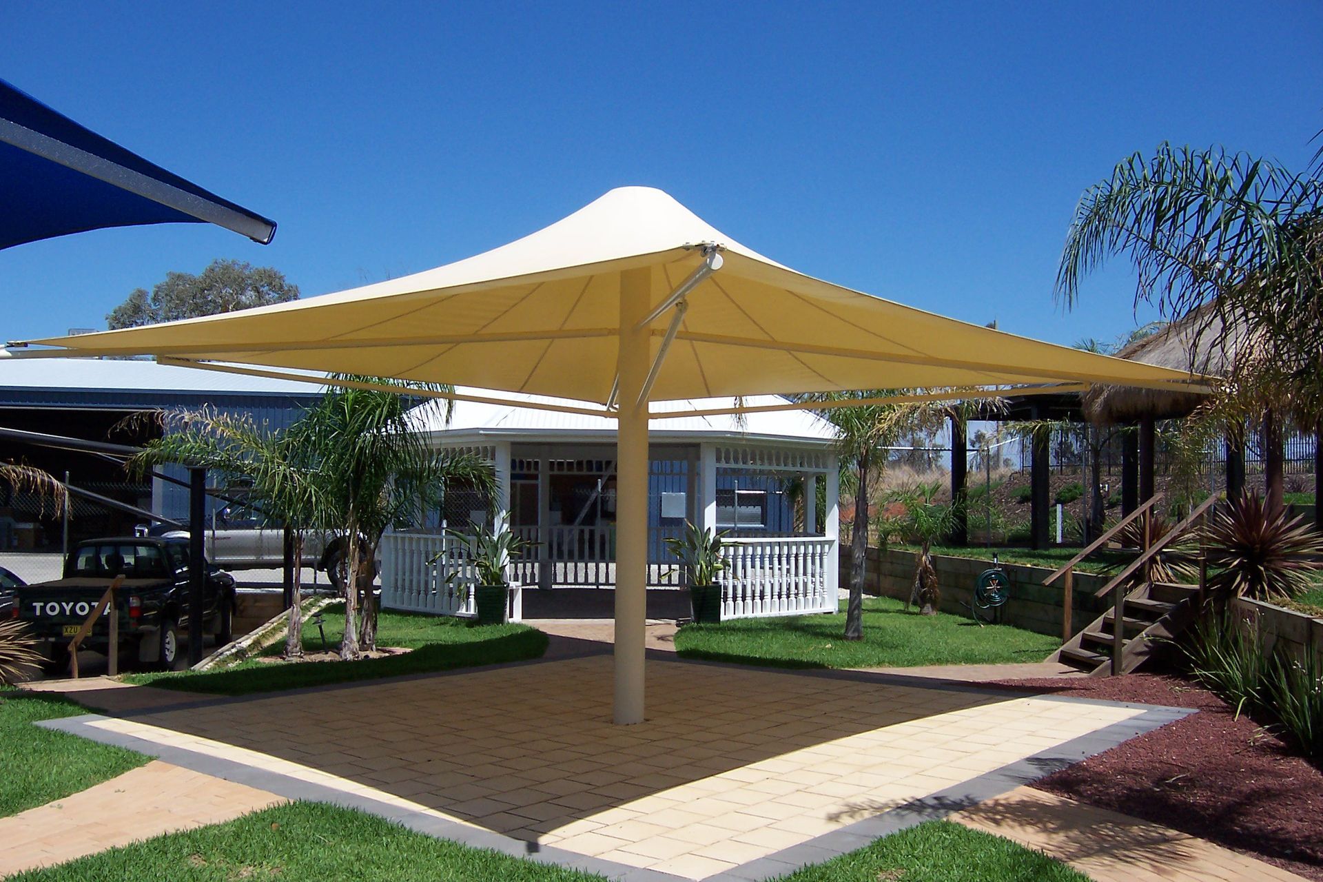 Aroma's White Umbrella — Outdoor Umbrellas in Albury, NSW