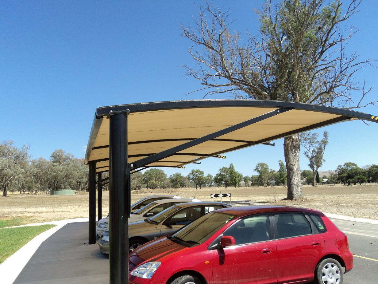 Car Park Under A Cantilever Shade Structures — Custom Blinds in Yarrawonga, NSW