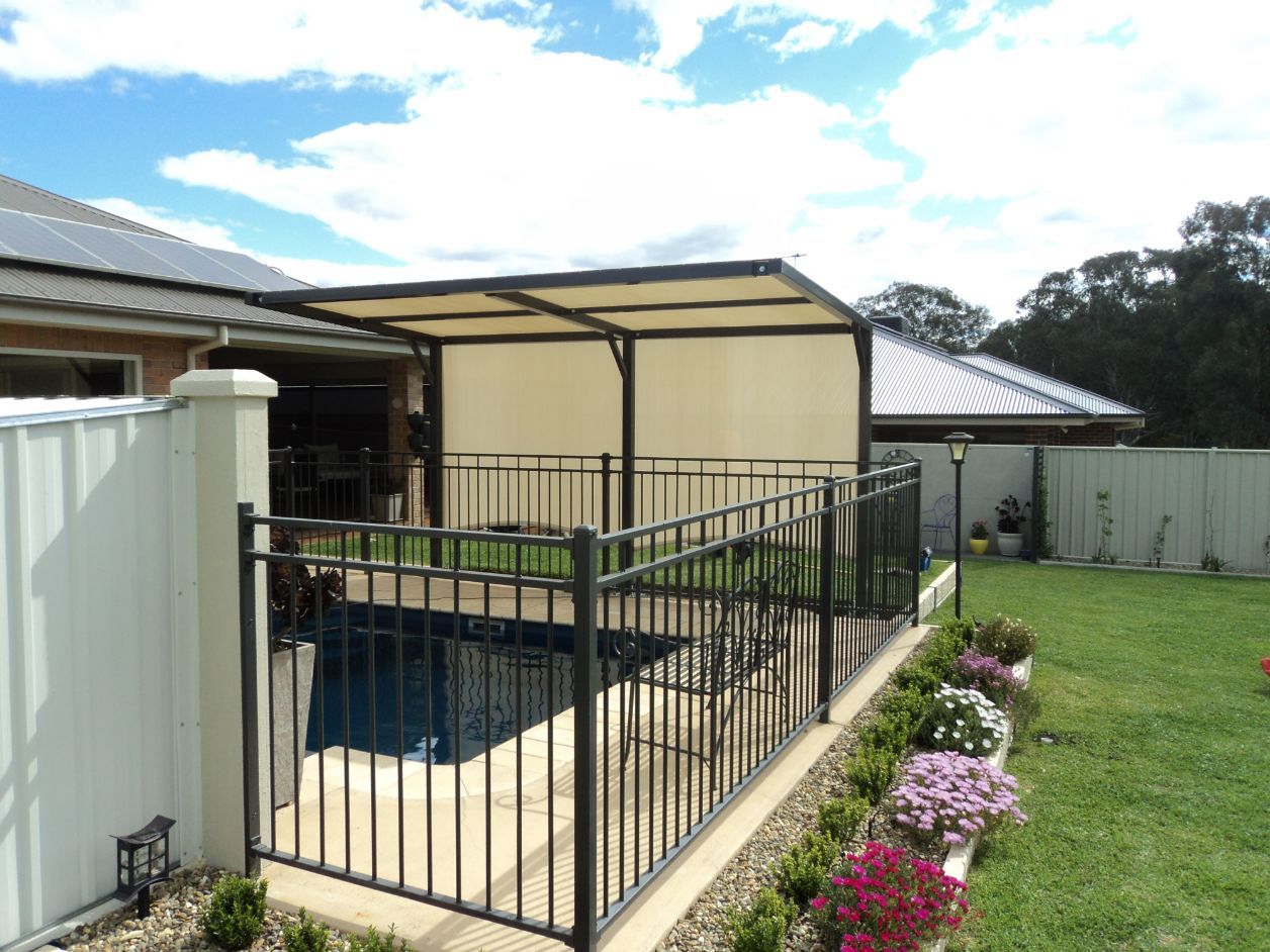 Pool Fence & A Cantilever Shade Structure — Custom Blinds in Yarrawonga, NSW