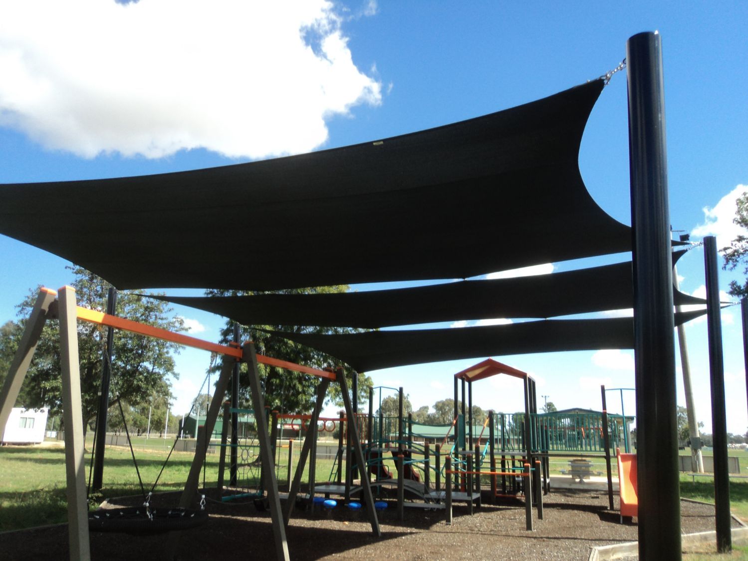 Black Shade Sails On The Playground — Shade Sails in Albury, NSW