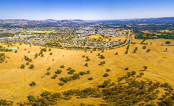 Aerial Panoramic Landscape Of Wodonga — Custom Blinds in Wodonga, NSW