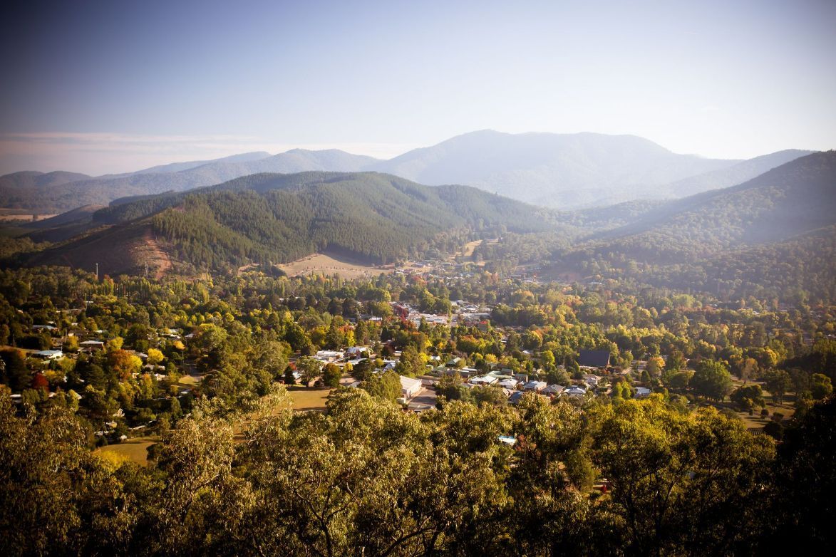 View From Huggins Lookout Early On A Cool Autumn Morning — Custom Blinds in Bright, NSW