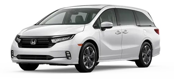 White Honda Odyssey minivan.