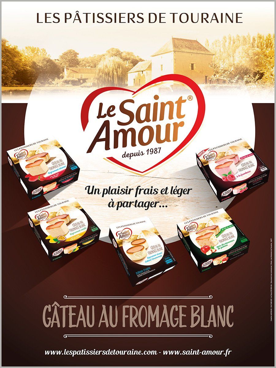 Affiche les Pâtissiers de Touraine pour promouvoir les gâteaux Saint Amour