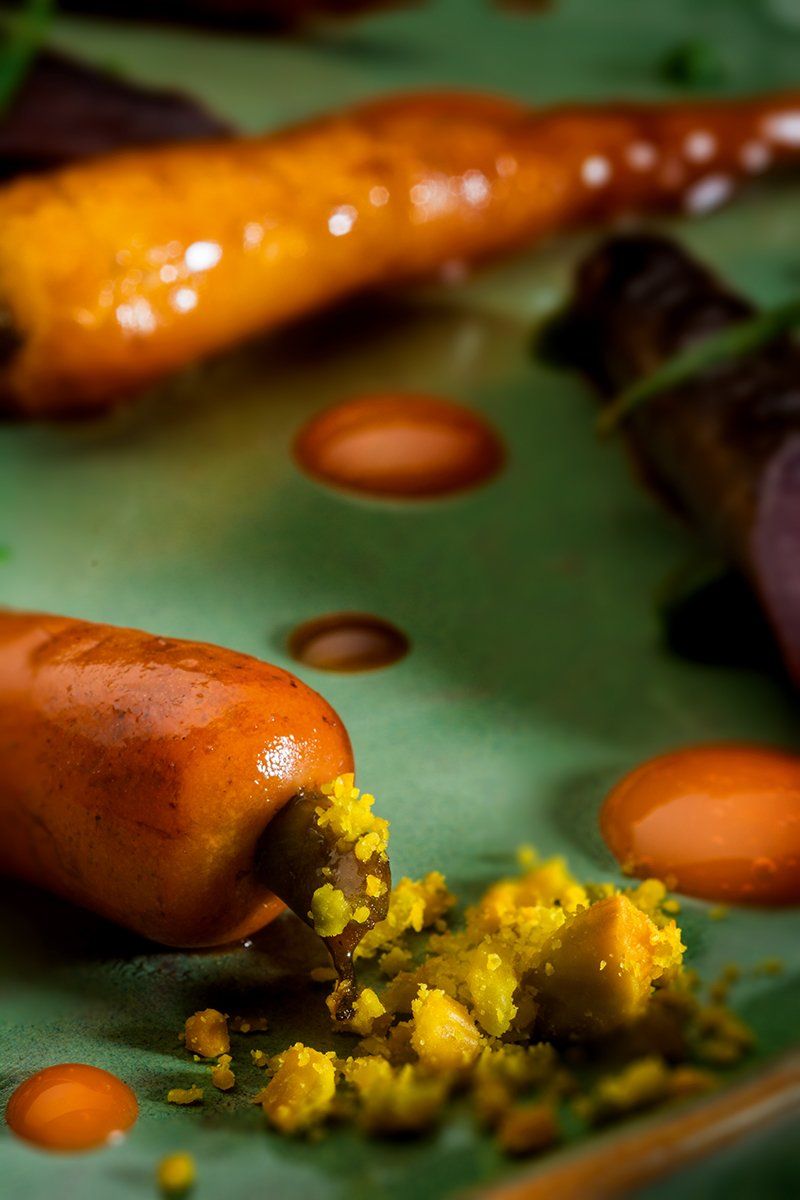 Plat veau carote polenta restaurant auberge Pomme Poire