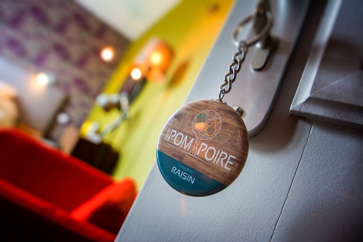 Porte clé chambre du restaurant auberge Pomme Poire