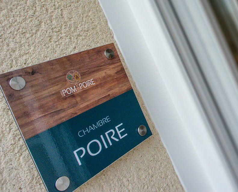 Signalétique chambre du restaurant auberge Pomme Poire