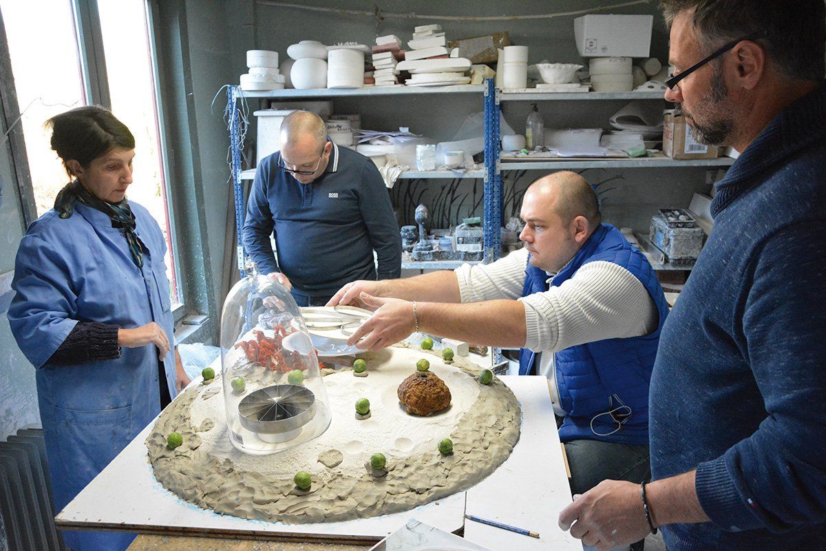 Bocuse d'or 2017 - préparatif de la pièce chez Sylvie Coquet Feeling's avec Laurent Lemal