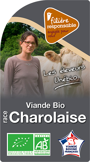 Etiquette Viande Bio race Charolaise Filière responsable Auchan