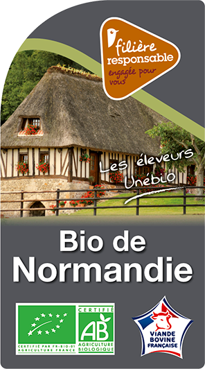 Etiquette Bio de Normandie Filière responsable Auchan