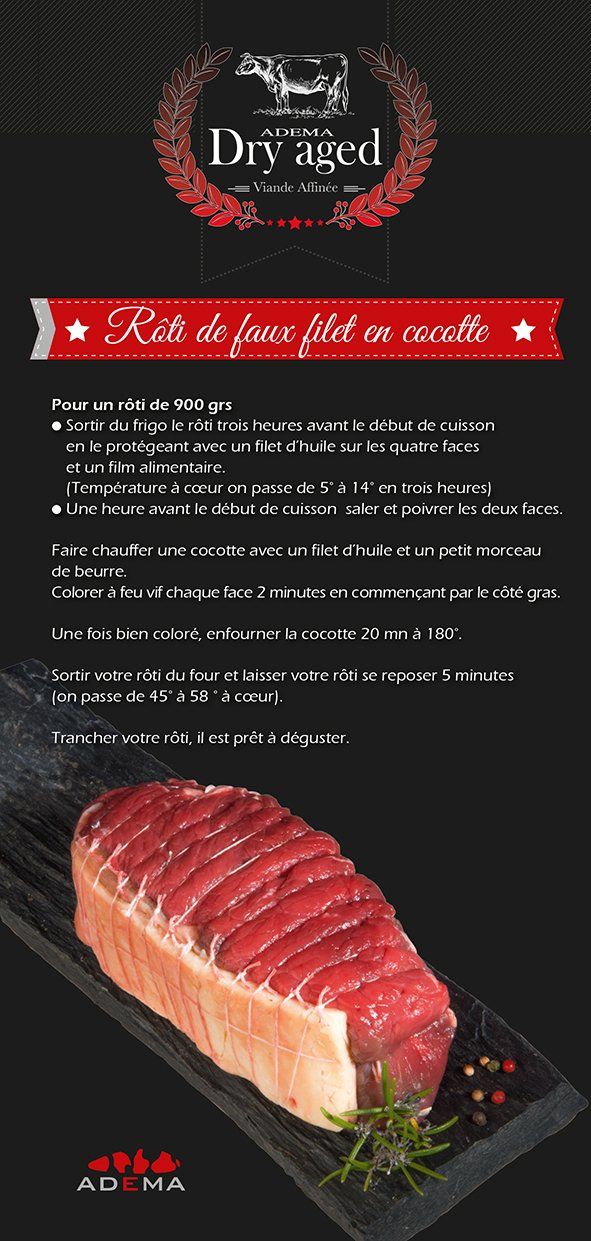 Flyer recette rotis de faux filet Dry Aged Adema