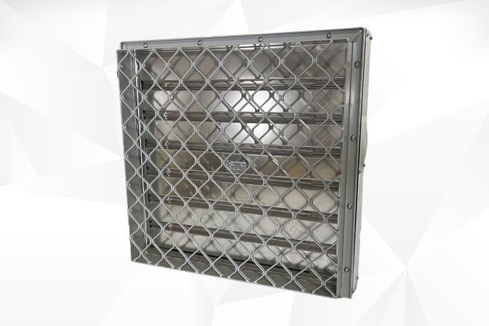 Stainless steel air damper with a protective guard for the Girawaa NSW Fire Boat