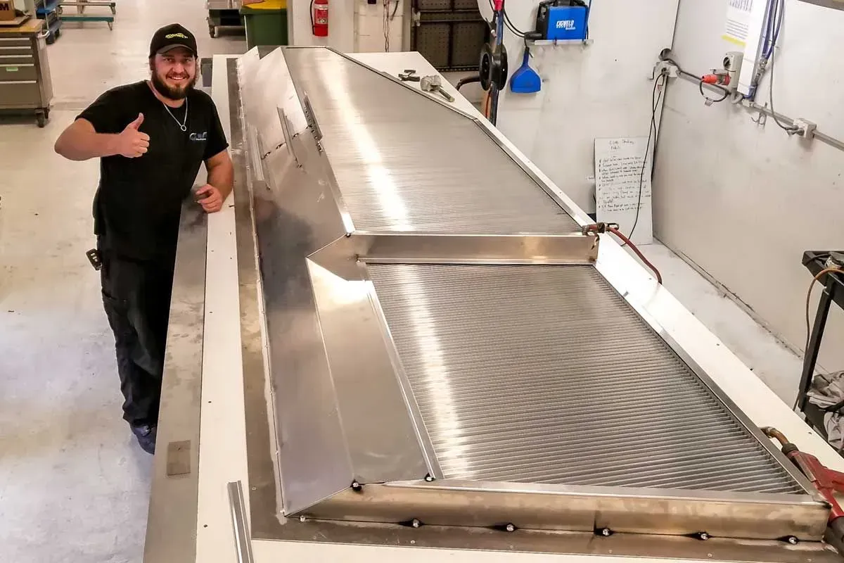 Blake with the massive Dancing Hair intake grille