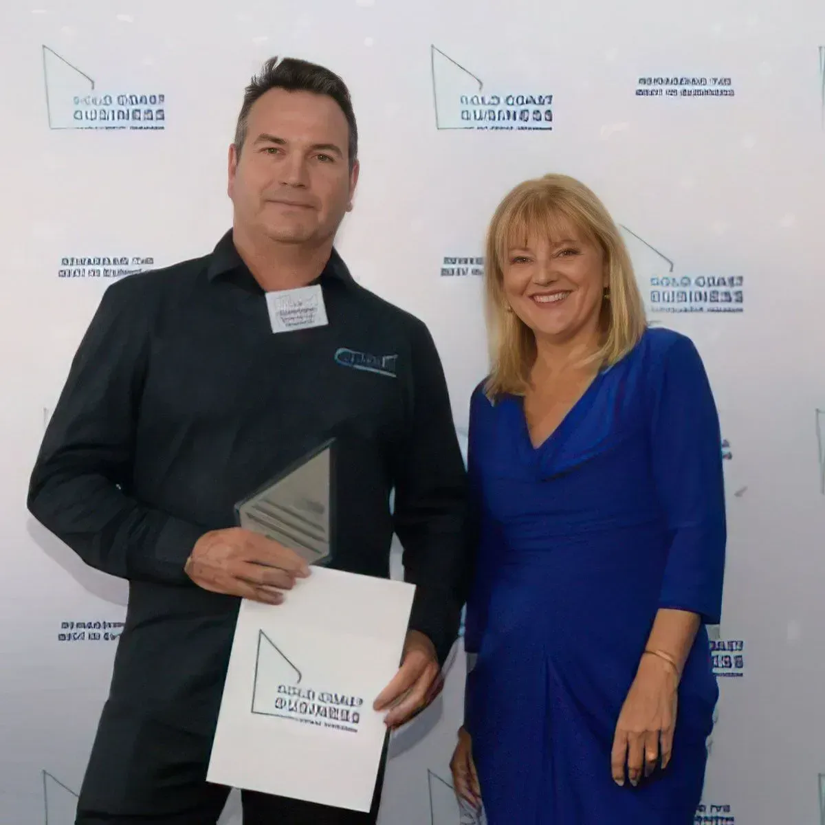 Brad accepting a Gold Coast Business Award.
