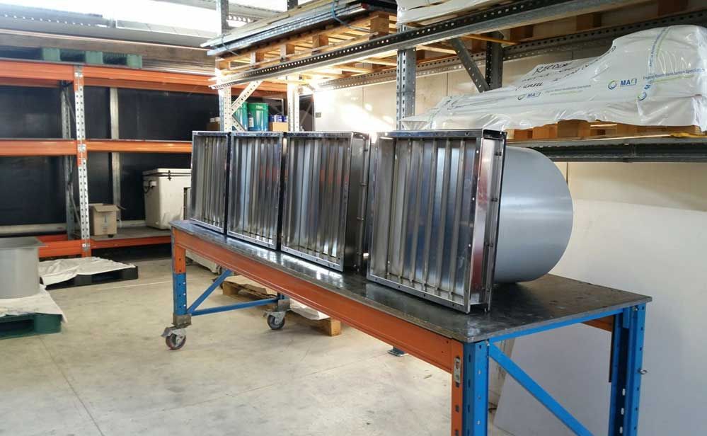 4 stainless steel air dampers ready for dispatch.