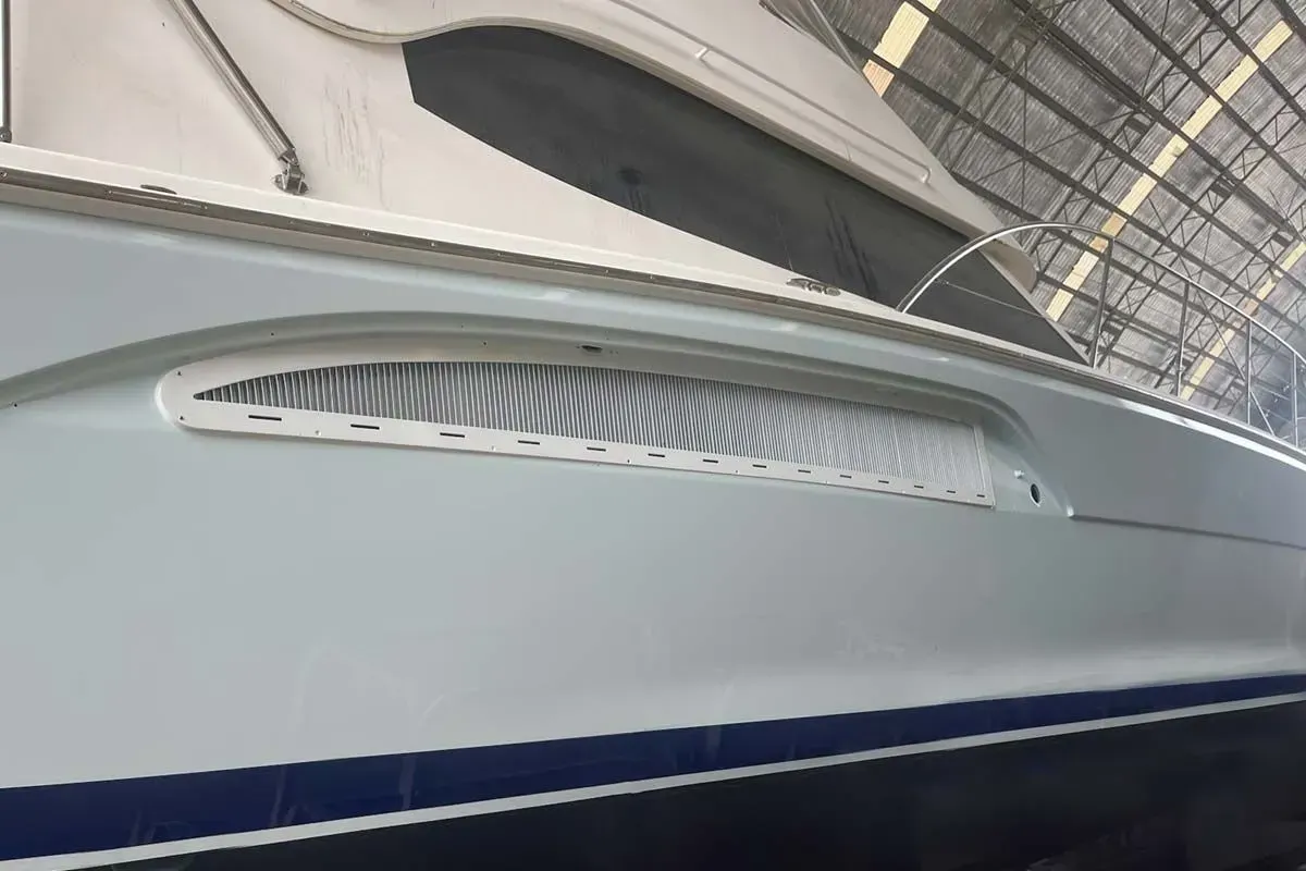 Marine air flow grilles installed prior to the fashion piece being put back on. 