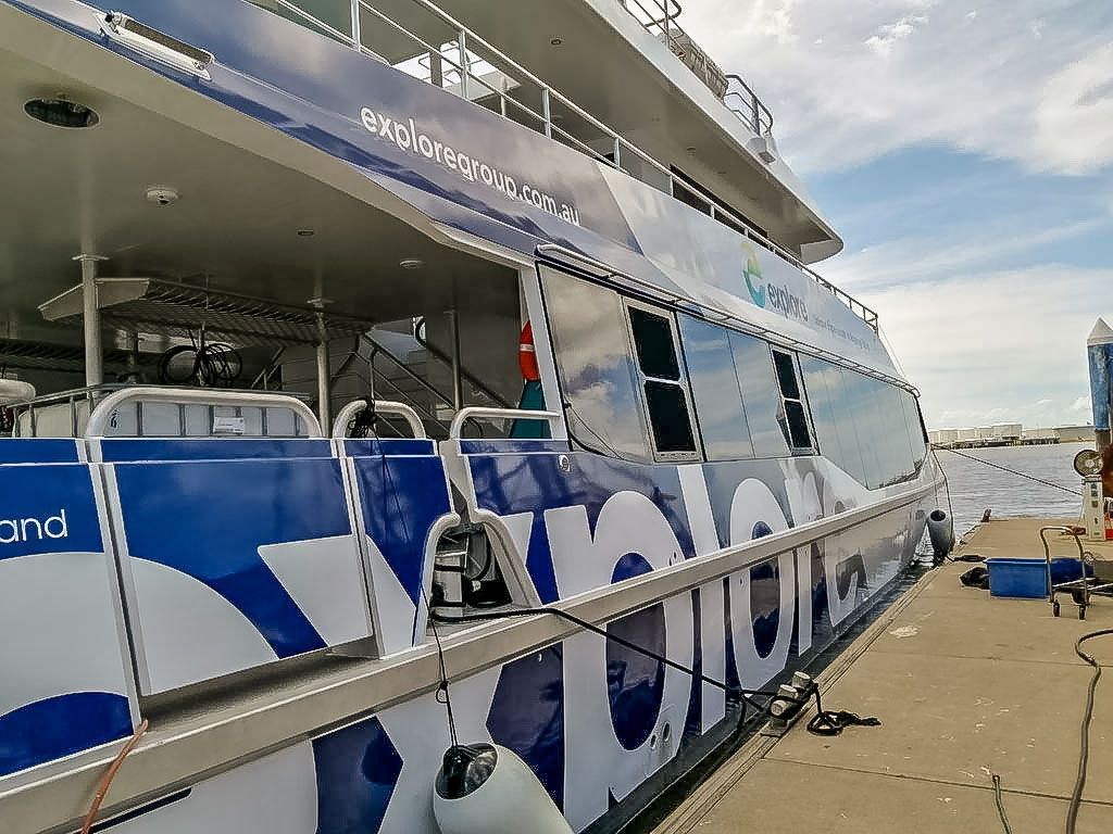 Close up of the Ocean Explorer with Marine Air Flow intake grilles.