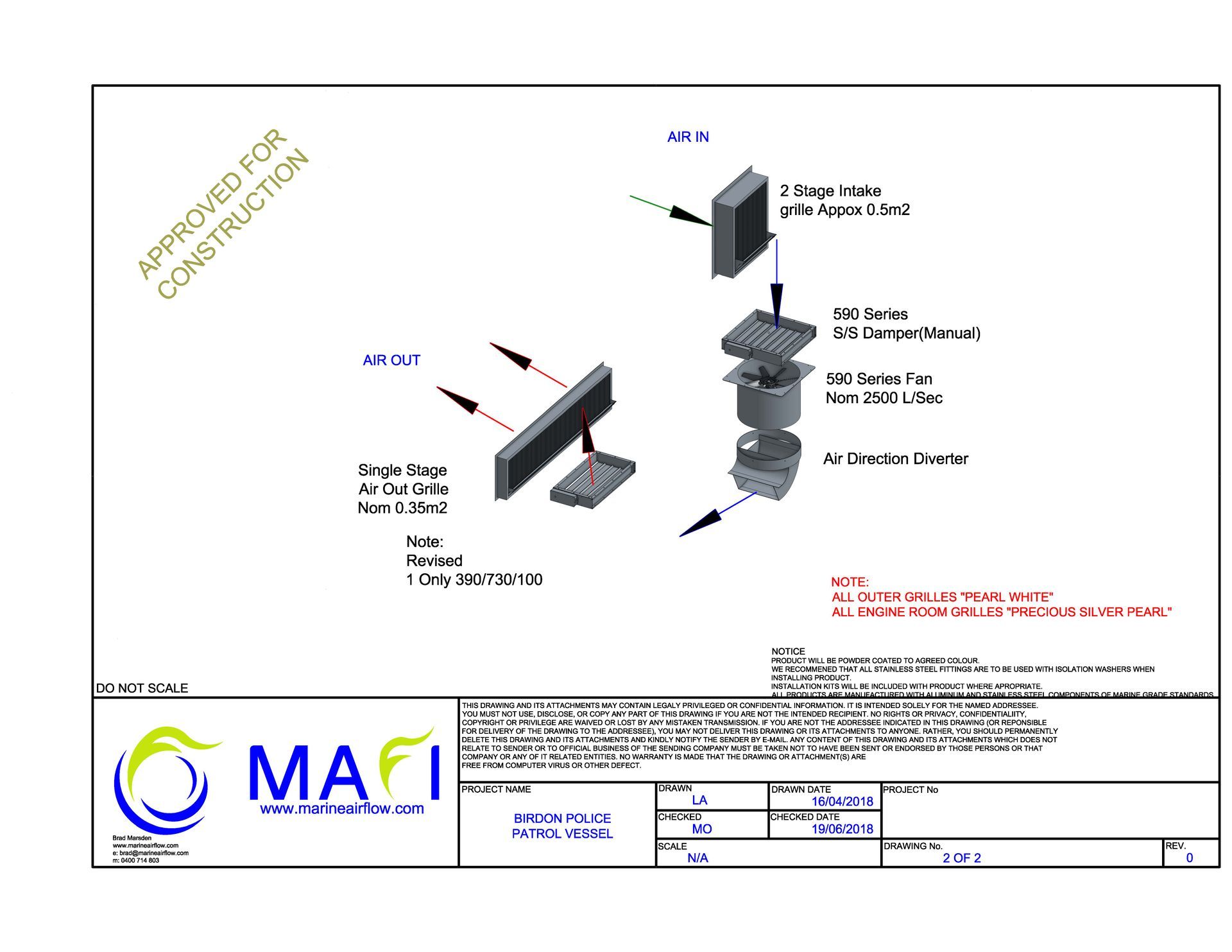 Flow chart for air flow d3sign for  NSW Police Boats built by Penguin Marine