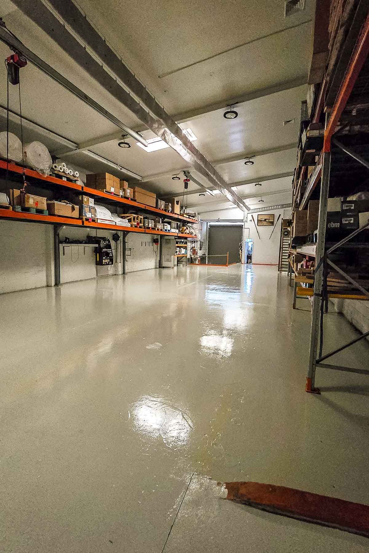 Marine Air Flow factory being repainted on an annual basis.