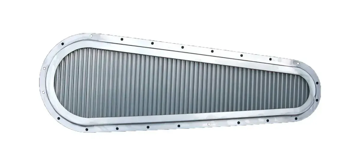 Teardrop metal finished air intake grille