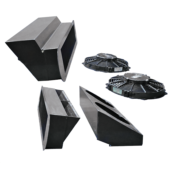 A small boat engine room ventilation system.