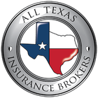 Logo for All Texas Insurance Brokers: Texas flag within a silver circular frame. Text reads "All Texas Insurance Brokers".