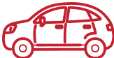 Red line drawing of a car.