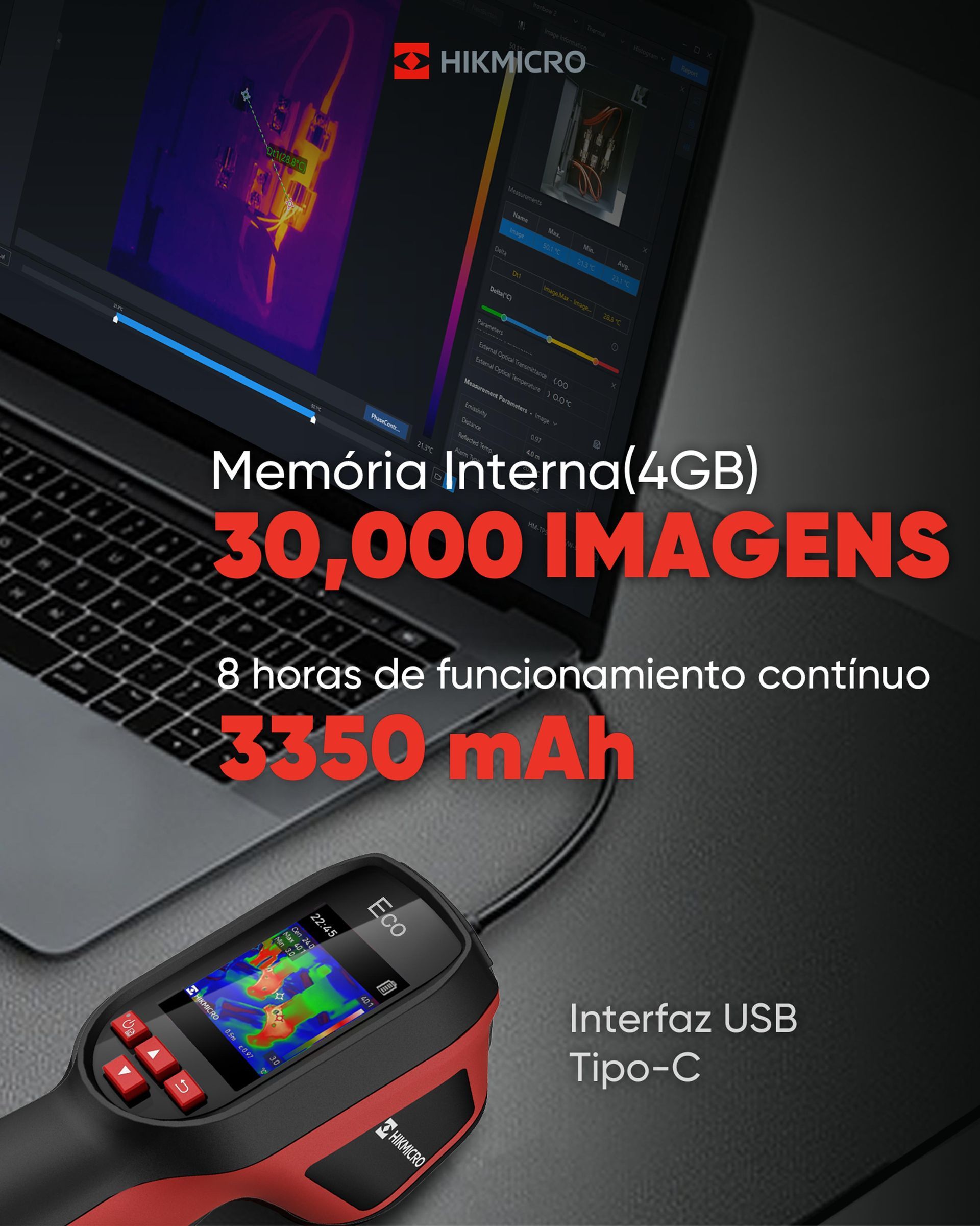 Capacidad de 30,000 imágenes en 4 GB, hasta 8 horas de operación con modelos de batería 3350 mAh