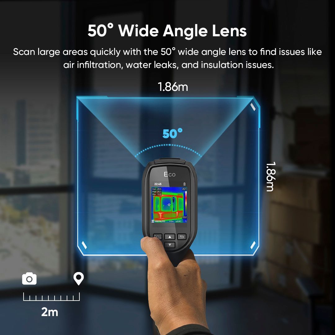 Amplio angulo de visión de 50 grados