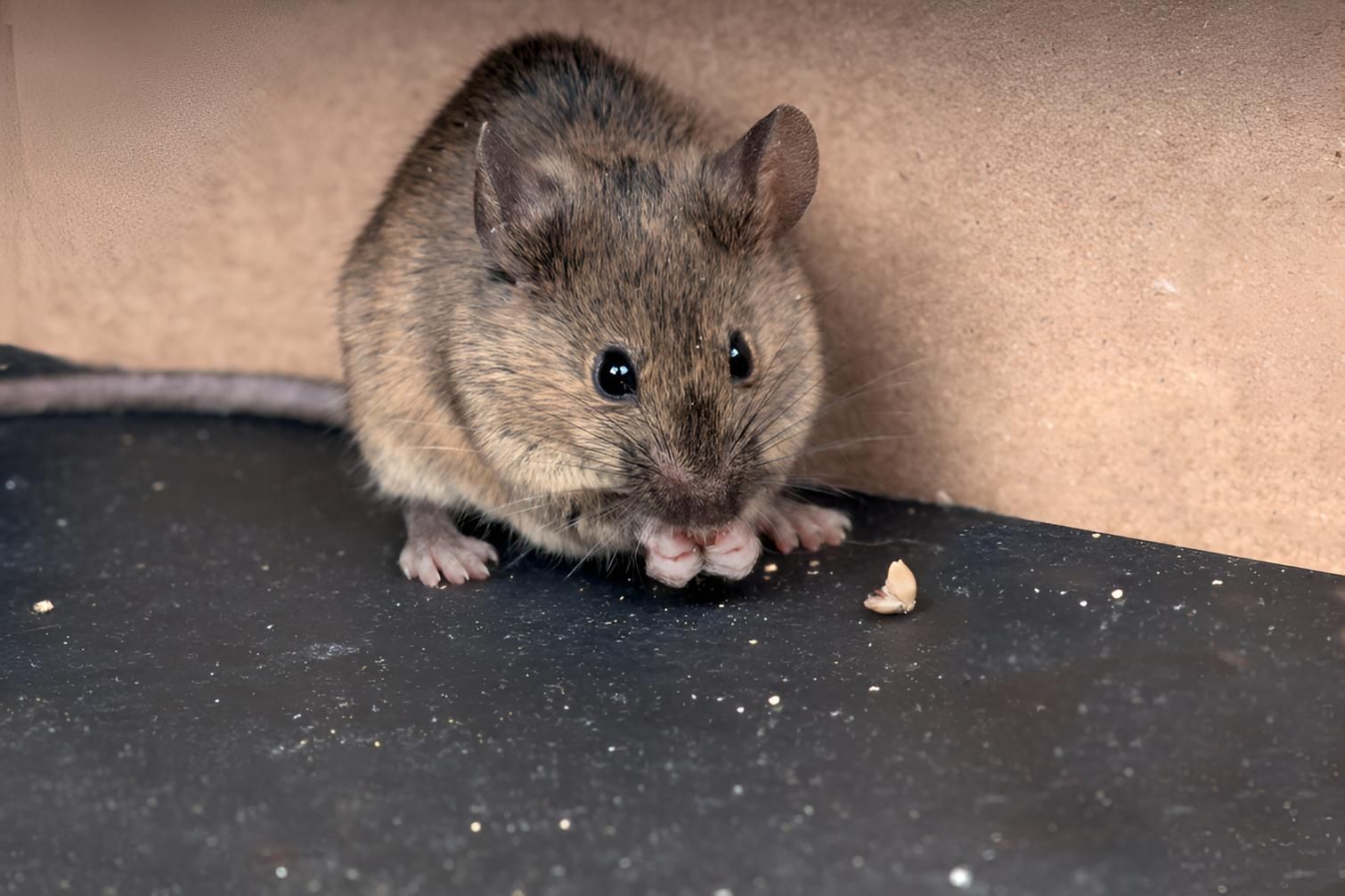 Mouse is Eating a Piece of Food on the Ground — Shark Pest Control in Maroochydore, QLD