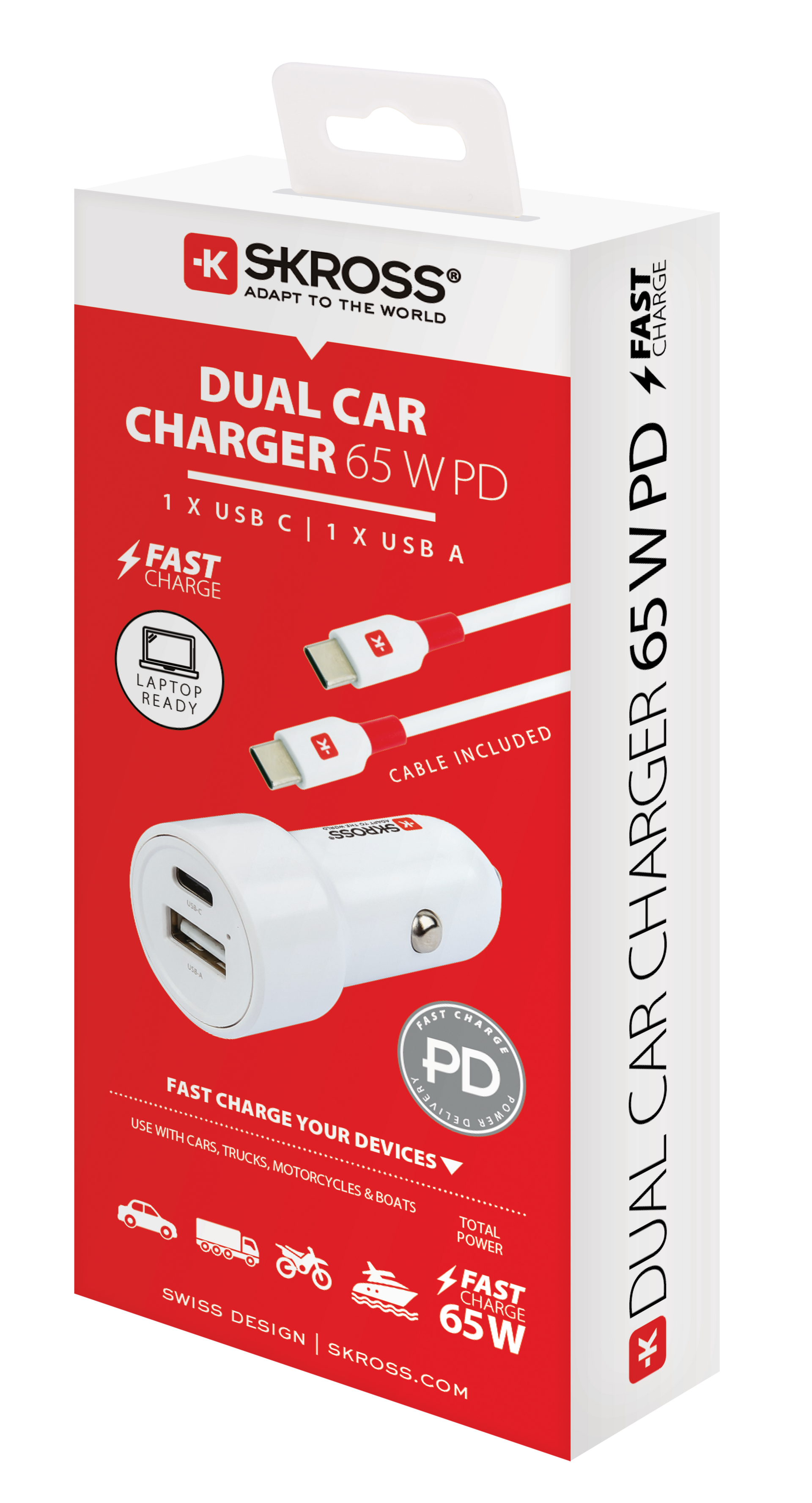 Skross Fast Charging 20w USB Car Charger packaging 