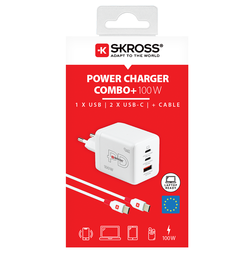 Skross USB Charger. Power Charger 100W GaN EU Packaging