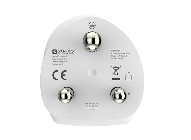 Skross Travel Adapter Combo - World-to-south Africa Earthed à Prix Carrefour