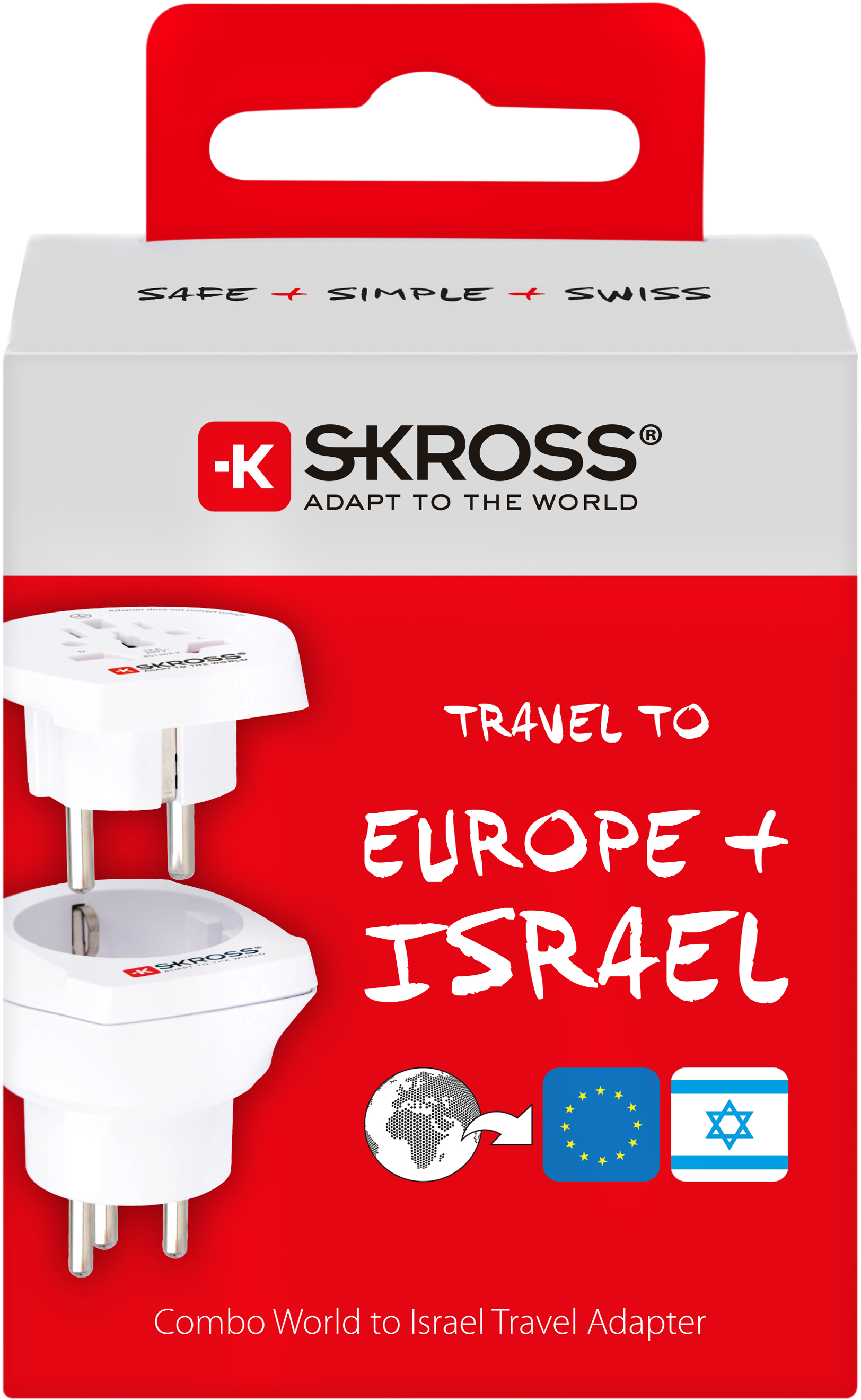 Skross 3-Pole Combo World to Israel Travel Adapter Packaging