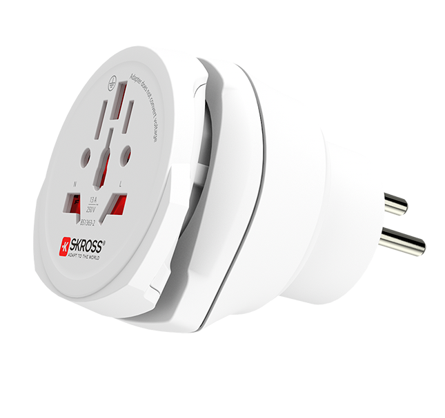 Skross 3-Pole Combo World to Israel Travel Adapter